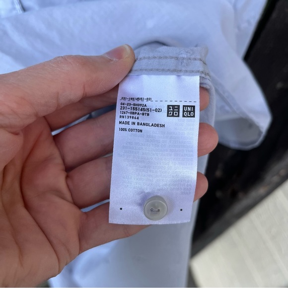 Uniqlo Lightweight 100% Cotton Polka Dot Henley Peasant Top Sz M - Picture 4 of 14